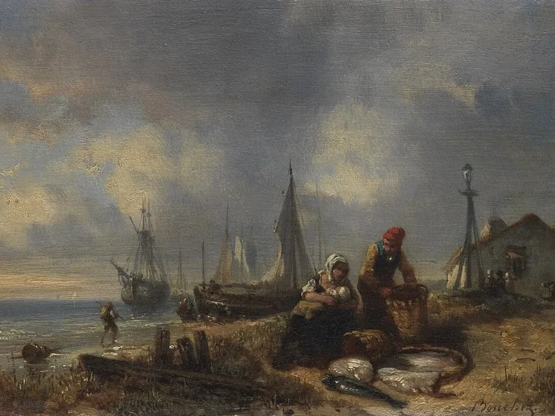 1811-Charles Bouchez - Porto peschereccio con figure
